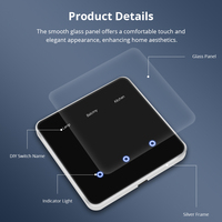 Zemismart Zigbee DIY Name Switch EU Hitam Layar Sentuh Pintar Saklar Panel Sentuh Mendukung Kontrol Suara Alexa Google Home