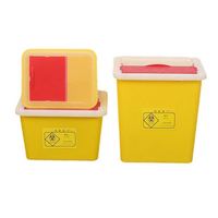 Boîte à déchets carrée à couvercle coulissant pour instruments tranchants, boîte à déchets jetable circulaire pour instruments tranchants, boîte de stockage de déchets jaune pour hôpitaux et cliniques