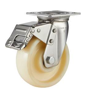 4 "5" 6 "8" Hochleistungs-Edelstahl-<span class=keywords><strong>Nylon</strong></span> rolle SUS304 <span class=keywords><strong>Nylon</strong></span> räder Wagen rollen Räder Maschinen ausrüstung Nachlauf - Product Image 3