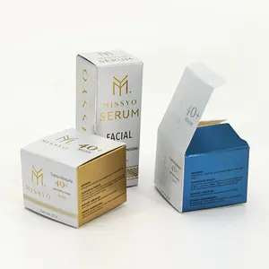 Custom Double Side Print Cosmetic Boxes 30ml Glass Essential Oil Dropper Bottle Paper Box Packaging With Logo