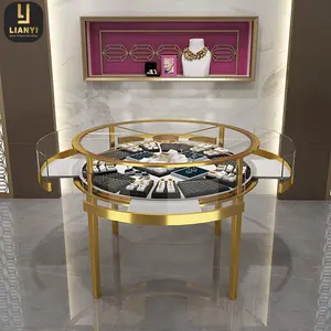 Vitrina de Acero Inoxidable de Lujo de Alta Gama, Exhibidor de Relojes y Joyas, Mostrador de Vidrio Jade, Diseño Moderno, Tamaño/Color Personalizable - Product Image 1