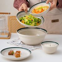 Vaisselle moderne en céramique, bol blanc, assiette, restaurant, hôtel, logo personnalisé, nouvel os de Chine
