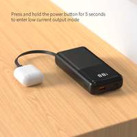 Banco de Energía de 26800mAh, 22.5W, Carga Rápida USB-C, 3 Puertos, Material de PVC y Li-Polímero, 2 Cables para iPhone 17/16/15/14/13 y Android, Negro