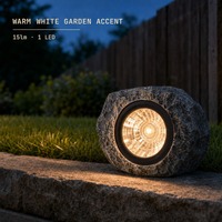 Lampes solaires d'extérieur en résine de style rustique pour la décoration de cour, lumières d'ambiance de jardin, lampes LED pour aménagement paysager