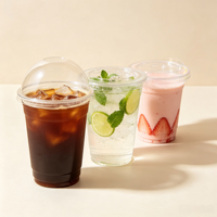 Gobelet froid jetable biodégradable en PET transparent, écologique, 98 mm, 12 oz-24 oz, avec couvercle à dôme ou plat, sans BPA, qualité alimentaire, directement de l'usine