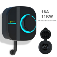 Estación de Carga Inteligente para Vehículos Eléctricos Zencar, 16A, 11kw, Wallbox IP66, Cargador de Pared con Enchufe Tipo 2