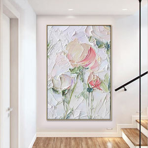 Dipinti di fiori astratti in rilievo di arte della <span class=keywords><strong>parete</strong></span> moderna <span class=keywords><strong>tele</strong></span> dipinte a mano di nuovo Design Extra Large - Product Image 3