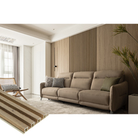 Panneaux muraux WPC à design texturé, revêtement mural intérieur moderne en PVC, panneau mural cannelé, vente en gros