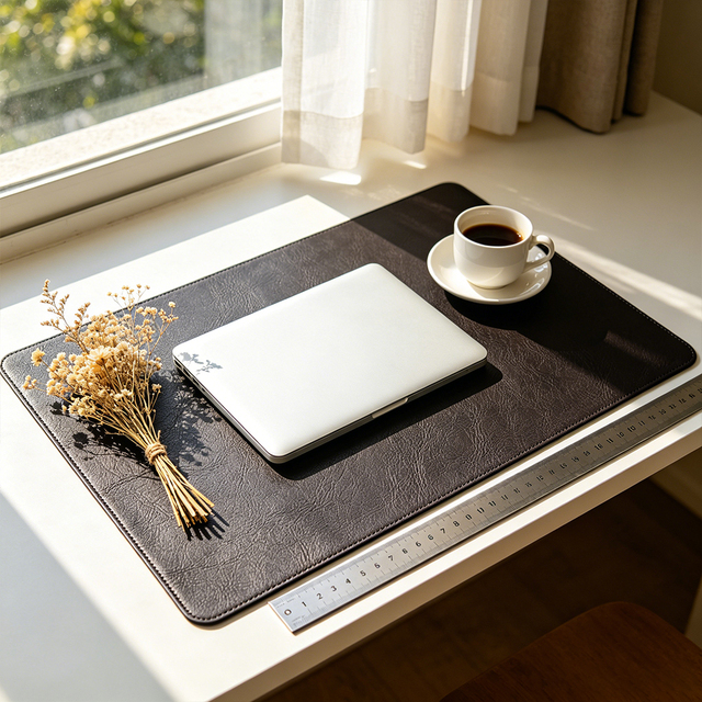 Executive Vegan Leather Desk Pad Professional Office Waterproof Surface Minimalist Faux Leather Writing Mat for Desktop