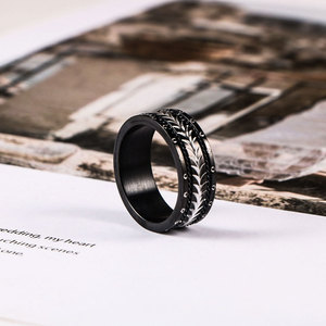 Stainless Steel Wheat Ear <b>Ring</b> SA1225 Men's Motorcycle Style Fashion Jewelry Gift - Product Image 3