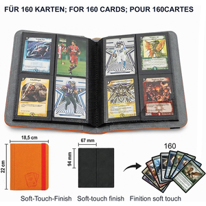 Album per Carte di Alta Qualità <span class=keywords><strong>in</strong></span> PU con 4 Tasche e 160 Scomparti, Design Completamente Goffrato, Raccoglitore TCG per Proteggere le Tue Carte - Product Image 2