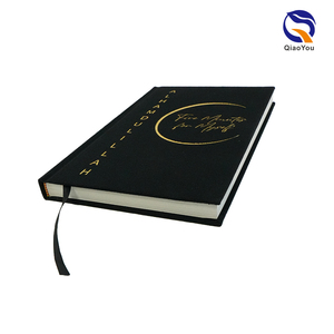 Impression de livres de luxe en gros <span class=keywords><strong>avec</strong></span> couverture rigide en tissu noir et ruban, <span class=keywords><strong>avec</strong></span> logo estampé à chaud en or - Product Image 3