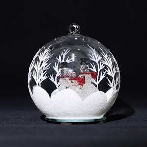 Vente en gros boules d'ornement en verre dépoli boule de décoration de Noël personnalisée cadeaux de décoration suspendus - Product Image 5
