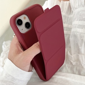 Étui de téléphone portable en cuir TPU pliable à rabat, couleurs unies simples, pour iPhone 11 12 Pro Max 14 15 16 17, protection souple - Product Image 4