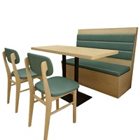 Ensemble de mobilier de restaurant de qualité commerciale pour hôtel, design moderne et minimaliste, plateau de table en bois, durable, facile à nettoyer