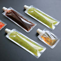 Mini pochette à bec transparente 10ml 15ml 20ml 30ml sac à salade pour sauce à tremper petite pochette à bec en plastique avec trou