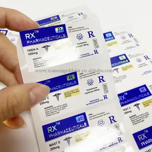Hoge Kwaliteit Populaire Pharma Ontwerp 10Ml Hologram Flacon Label Voor Test E