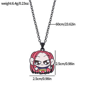 Collana con Ciondolo <span class=keywords><strong>Anime</strong></span> Cartoon Demon Hunters & Huntrix in Lega con Smalto a Goccia - Product Image 6