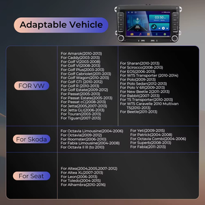 Prix exceptionnels Écran tactile MP5 GPS WiFi 7 pouces 2/4 Go de RAM 64 Go de ROM Autoradio Android 2Din pour Volkswagen Skoda - Product Image 3