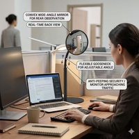 Miroir de sécurité convexe incassable réglable pour bureau d'ordinateur, miroir de rétroviseur pour la confidentialité et l'observation arrière dans les postes de travail
