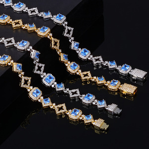 Hip Hop Fine Jewelry 11MM Gold Plated <b>Iced</b> Out Four Leaf Clover 5A Zircon Mens Cuban Link <b>Chain</b> Bracelet Bangles Necklace - Product Image 5