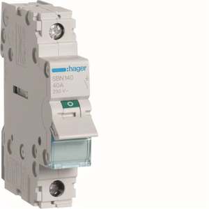 SBN140 Personalizzabile con interruttore non automatico Hager 1P 40A 230V AC, modulo 1 DIN - Product Image 1