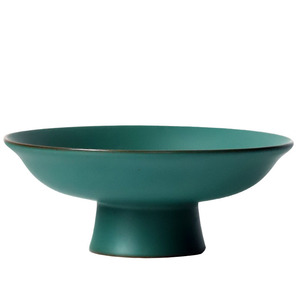 Assiette à pâtisserie en céramique ronde de 14 cm, glaçure vert foncé, plat à thé et à collation, petite assiette à fruits de style occidental, pour les fêtes - Product Image 3