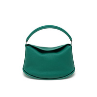 Sac bandoulière en cuir véritable pour femme, fermeture éclair, couleur contrastante, fermoir magnétique - Petite taille