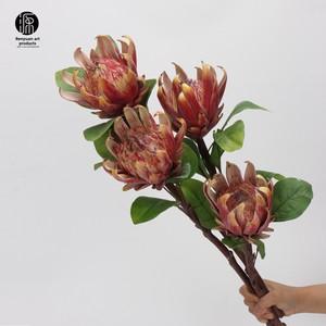 Grande fleur de style américain King Protea au toucher caoutchouc souple fleur artificielle à tige unique pour la maison salon arrangement de <span class=keywords><strong>mariage</strong></span> - Product Image 4