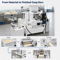 Machine à fabriquer du savon de 150 kg/h, ligne de production de savon en barre pour lessive et savon de toilette pour les petites entreprises