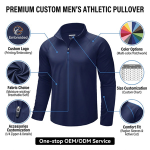 Maillot <span class=keywords><strong>de</strong></span> pêche personnalisé UPF 50 + Protection solaire séchage rapide respirant 1/4 Zip pour hommes maillot <span class=keywords><strong>de</strong></span> sport à manches longues pour la randonnée grande taille - Product Image 3