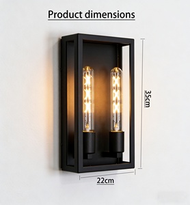 Modern IP65 Waterproof <b>LED</b> Matte Black Outdoor Wall Lamp with Transparent Glass Lampshade for Garden <b>Lighting</b> - Product Image 4