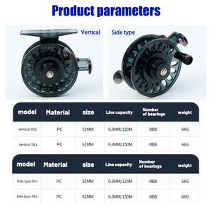 Moulinet de pêche à glace lisse 51MM/61MM, moulinet de lancer frontal d'hiver avec anneau de guidage - Product Image 3