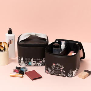 รูปลักษณ์สูงแบบพกพา Pu แต่งหน้าออแกไนเซอร์กระเป๋าถือเครื่องสําอางชายหาดแขวนถุงแป้ง - Product Image 2
