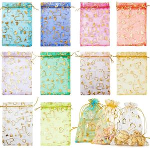 Sac en organza à cordon, pochettes à bijoux en organza, sacs cadeaux transparents à cordon - Product Image 2