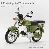 1:10 échelle Jialing JH-70 modèle en métal moulé sous pression son et lumière émettant ornement de direction de roue avant moto alliage modèle jouet