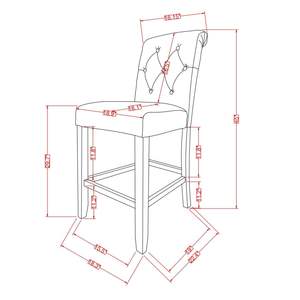 DB Leviton Taburete Ashton de madera maciza con mechones Juego de 2 para Kitchen Club Home Bar Farmhouse en gris - Product Image 6