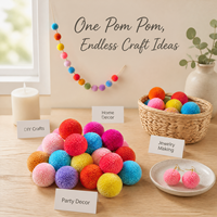Vente en gros de boules de pompons en fil acrylique, couleurs Pantone assorties, couleurs personnalisées pour l'artisanat et les décorations, en vrac, directement de l'usine