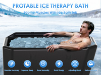 Bain de glace gonflable portable ICEGALAX AirCore S noir avec mini-refroidisseur de 0,8 CV, installation facile avec accessoires complets |   Bain de glace
