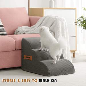 2/3/4-Step Hond Hond Trappen Met Anti-Slip Bodem En Afneembare Cover Indoor Outdoor Kleine Grootte Hoge Bedden Bank Effen Patroon - Product Image 2