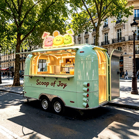 Remorque de restauration mobile personnalisée pour gaufres, desserts et glaces, camion de cuisine chinois avec équipement de cuisine complet