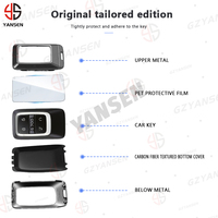 Boîtier de protection haut de gamme en fibre de carbone et alliage de zinc pour clé de voiture Jetour Zongheng G700 T1 T2 avec porte-clés