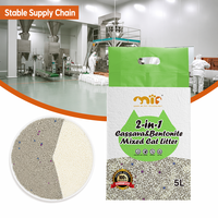 Litière pour chat en bentonite et manioc, agglomération rapide, contrôle des odeurs, jetable aux toilettes, 6L 10L, étiquette personnalisée, directement de l'usine