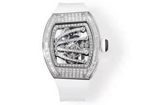 Nouvelle montre mécanique de luxe à tourbillon, très vendue, de haute qualité, avec design entièrement serti de diamants, bracelet en caoutchouc, boîtier en métal, cadran à aiguilles - Product Image 2