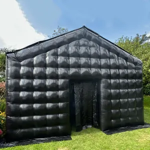 Custom Portable Black LED Lighting Mobile Nightclub Events Blow Up House Night Club Disco Tent Inflatable Cube Party Tent
