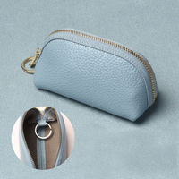 Usine Petit Clé Écouteur Sac De Rangement Logo Personnalisé En Cuir PU Femmes Fermeture Éclair Porte-Monnaie Sac Avec Porte-clés