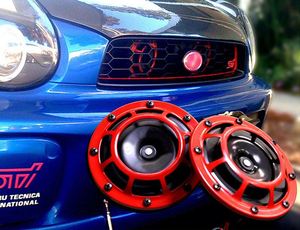 MUSUHA แตรรถ RTS เสียงดัง,แตรสำหรับรถยนต์12V อเนกประสงค์กันน้ำ118dB แตรแผ่นดิสก์สีแดงทูโทน MU-1202L-2 - Product Image 5