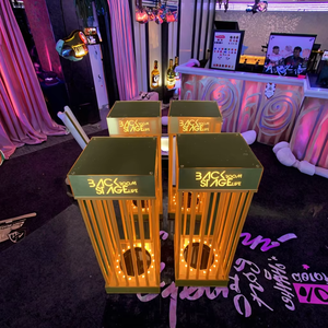 تاج ذهبي مضيء مخصص ، قفص مقدم عرض ، جهاز عرض VIP ، حالة عرض علامة نيون LED - Product Image 6