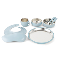 Ensemble repas bébé en silicone mignon avec motif animal - Assiette réutilisable pour nouveau-nés - Meilleure vente - Coffret cadeau pour bébés