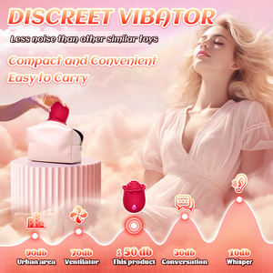 Abnehmbare Saugdüse 2-in-1 Klitoris-Stimulator 10 Klopf- und 10 Saugmodi Silikon Sicherer Rosen-Vibrator Erwachsenenspielzeug für Frauen - Product Image 6